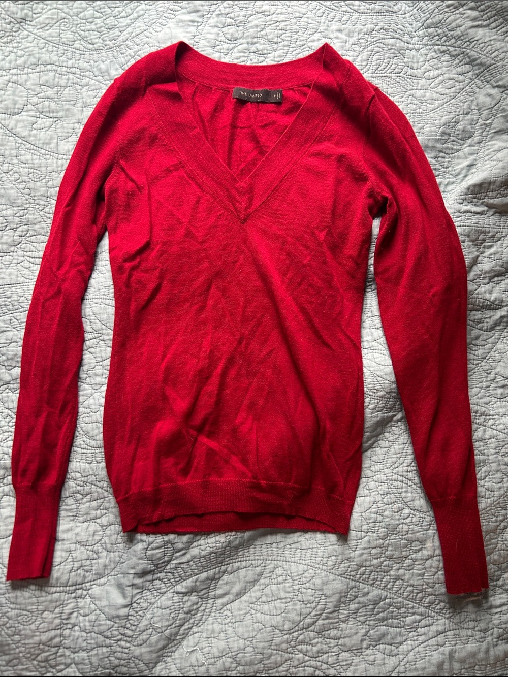 The Limited Red V-Neck Sweater
